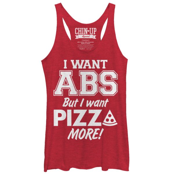 Women_s CHIN UP Pizza Abs Racerback Tank Top