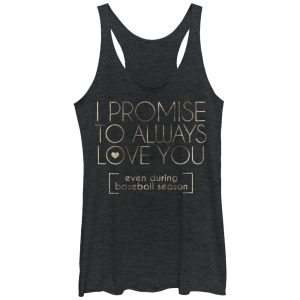 Women_s CHIN UP Promise to Love You Baseball Season Racerback Tank Top