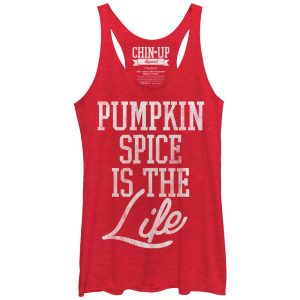 Women_s CHIN UP Pumpkin Spice is the Life Racerback Tank Top