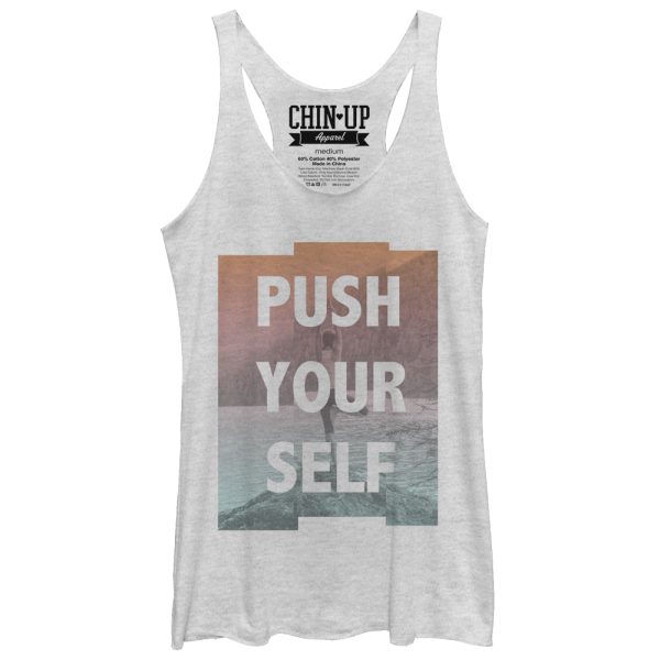 Women_s CHIN UP Push Yourself Yoga Racerback Tank Top