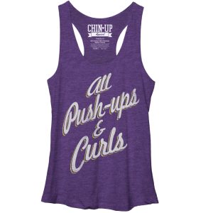 Women_s CHIN UP Push-ups and Curls Racerback Tank Top