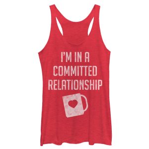 Women_s CHIN UP Relationship With Coffee Racerback Tank Top