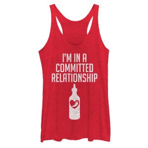 Women_s CHIN UP Relationship with Hot Sauce Racerback Tank Top