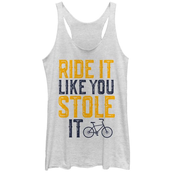 Women_s CHIN UP Ride It Like You Stole It Bike Racerback Tank Top