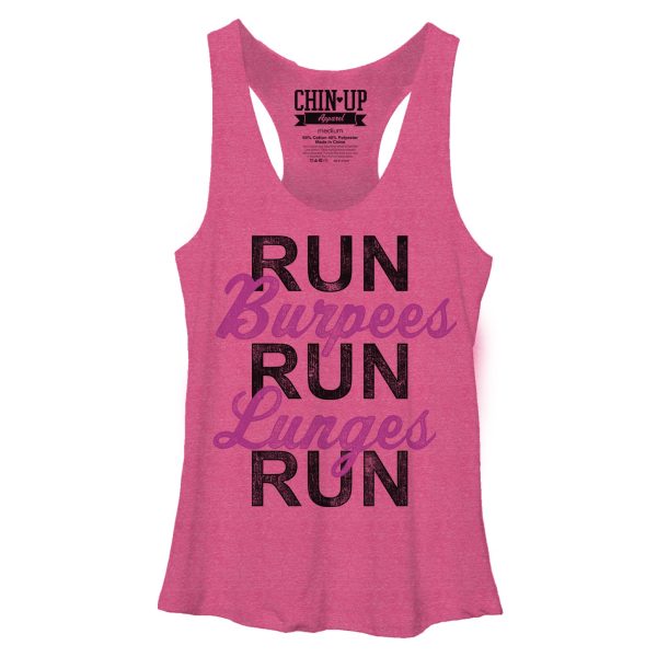 Women_s CHIN UP Run Burpees Lunges Racerback Tank Top