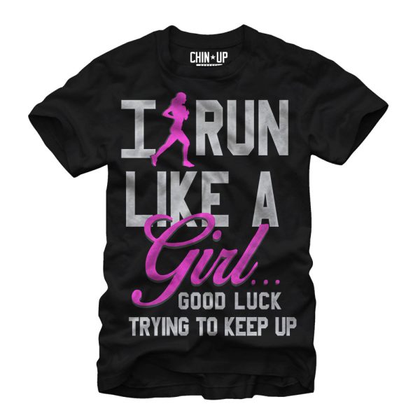 Women_s CHIN UP Run Like a Girl Boyfriend Tee