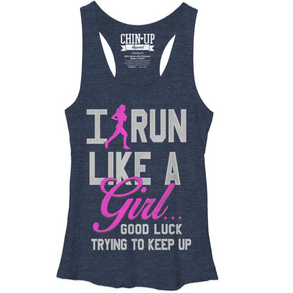 Women_s CHIN UP Run Like a Girl Racerback Tank Top