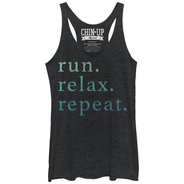 Women_s CHIN UP Run Relax Repeat Racerback Tank Top