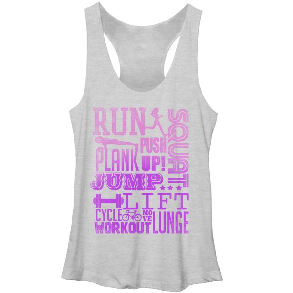 Women_s CHIN UP Run Squat Jump Workout Racerback Tank Top