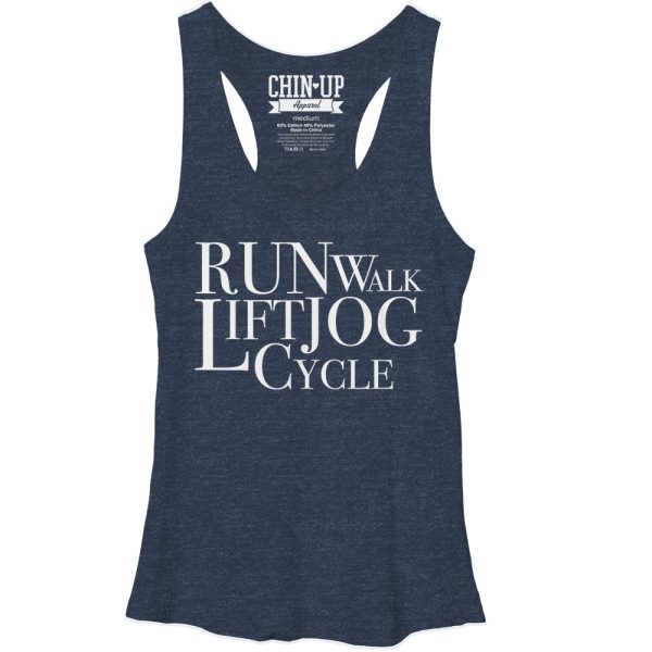 Women_s CHIN UP Run Walk Lift Jog Cycle Racerback Tank Top