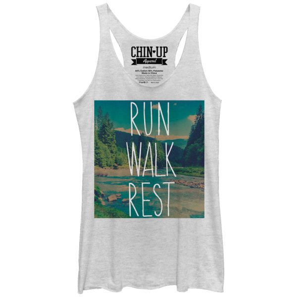 Women_s CHIN UP Run Walk Rest Racerback Tank Top