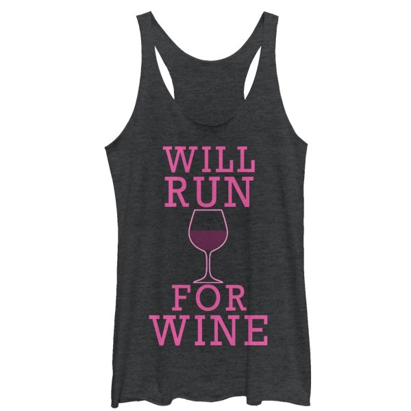 Women_s CHIN UP Run for Wine Racerback Tank Top