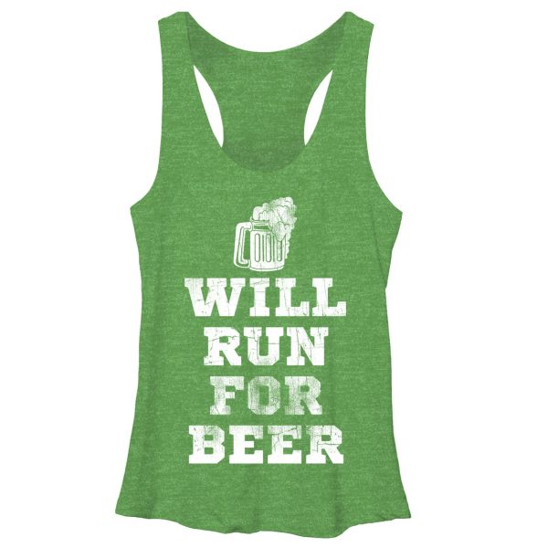 Women_s CHIN UP Running For Beer Racerback Tank Top