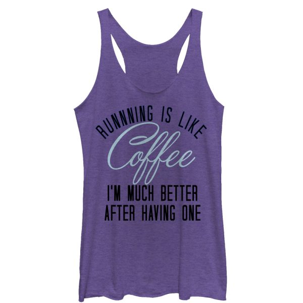 Women_s CHIN UP Running is Like Coffee Racerback Tank Top