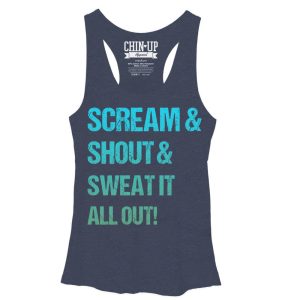 Women_s CHIN UP Scream and Shout Racerback Tank Top