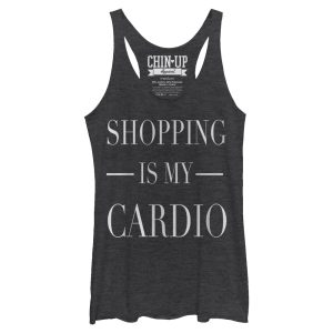 Women_s CHIN UP Shopping is My Cardio Racerback Tank Top