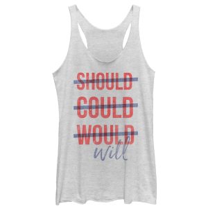 Women_s CHIN UP Should Could Will Racerback Tank Top