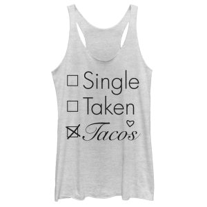 Women_s CHIN UP Single Taken Tacos Racerback Tank Top