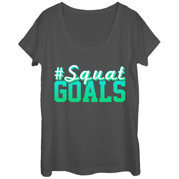 Women_s CHIN UP Squat Goals Scoop Neck