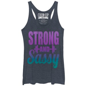 Women_s CHIN UP Strong and Sassy Racerback Tank Top