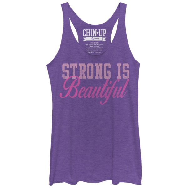 Women_s CHIN UP Strong is Beautiful Racerback Tank Top