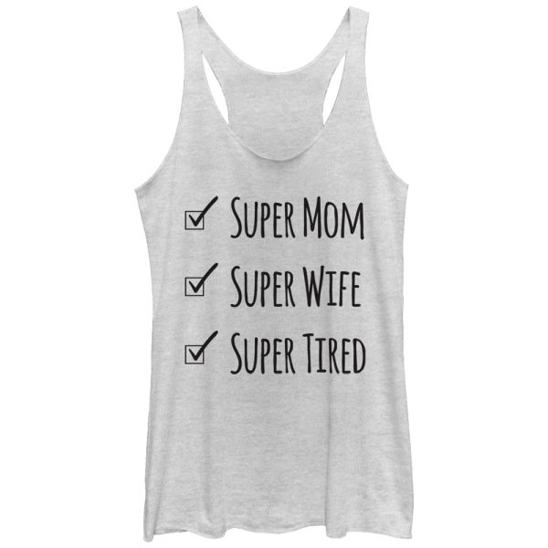 Women_s CHIN UP Super Mom Super Tired Racerback Tank Top