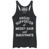 Women_s CHIN UP Supporter of Messy Hair and Sweatpants Racerback Tank Top