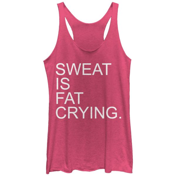 Women_s CHIN UP Sweat is Fat Crying Racerback Tank Top