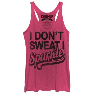 Women_s CHIN UP Sweat or Sparkle Racerback Tank Top