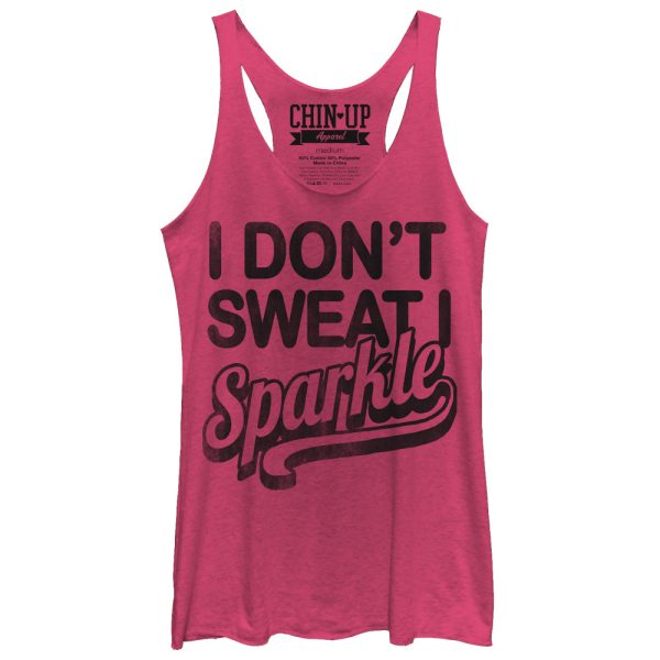 Women_s CHIN UP Sweat or Sparkle Racerback Tank Top