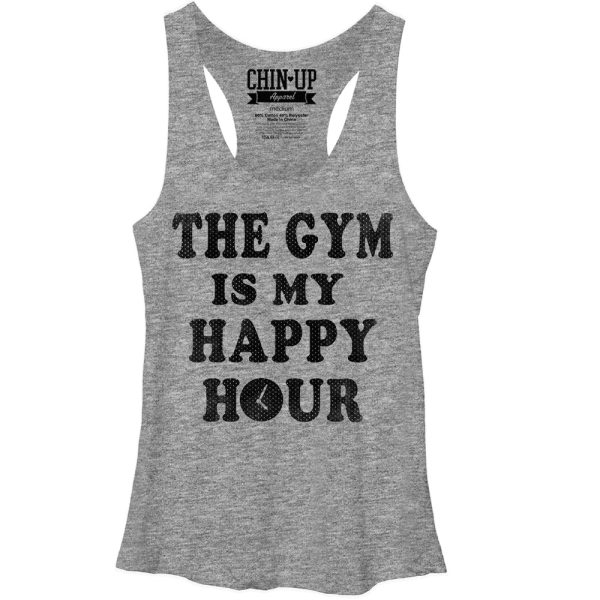 Women_s CHIN UP The Gym is my Happy Hour Racerback Tank Top