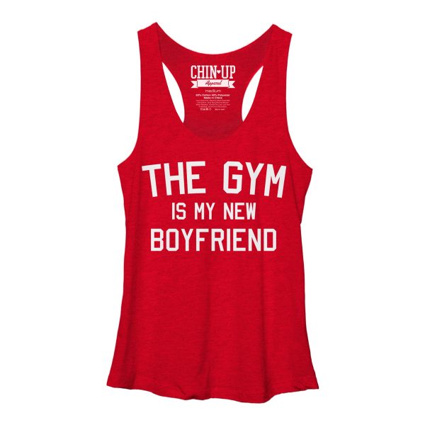 Women_s CHIN UP The Gym is my New Boyfriend Racerback Tank Top