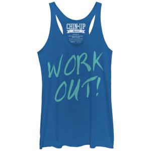 Women_s CHIN UP Time to Work Out Racerback Tank Top