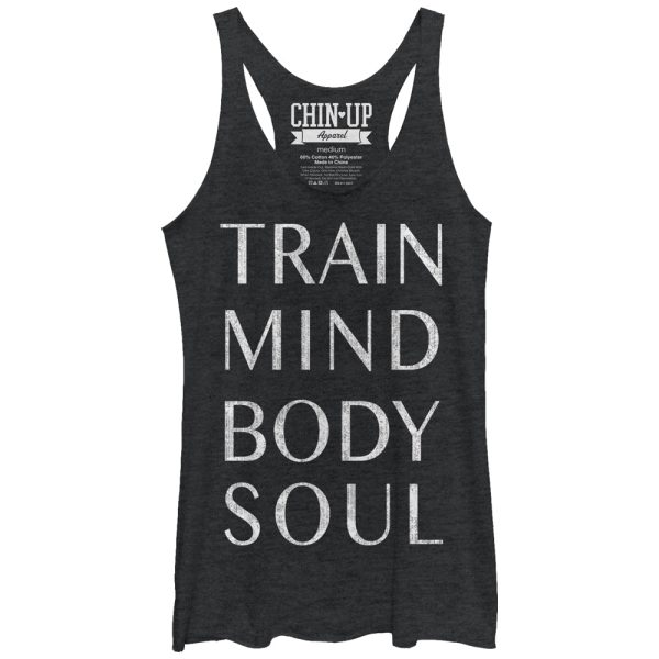 Women_s CHIN UP Train Mind Body Soul Racerback Tank Top