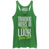 Women_s CHIN UP Training Kicks in When Luck Runs Out Racerback Tank Top
