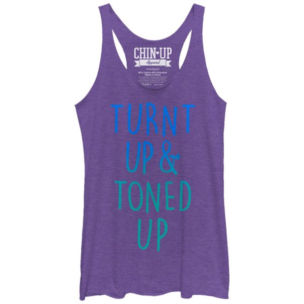 Women_s CHIN UP Turnt Up and Toned Up Racerback Tank Top