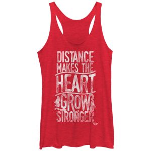 Women_s CHIN UP Valentine Distance Makes Heart Stronger Racerback Tank Top