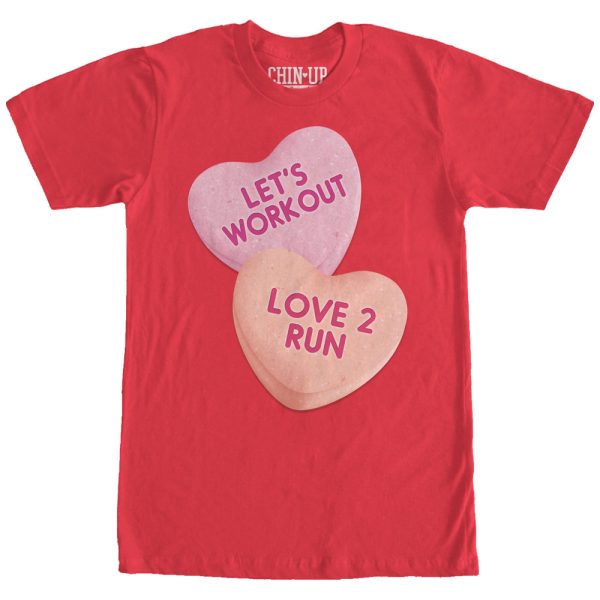 Women_s CHIN UP Valentine Heart Candy Workout Boyfriend Tee