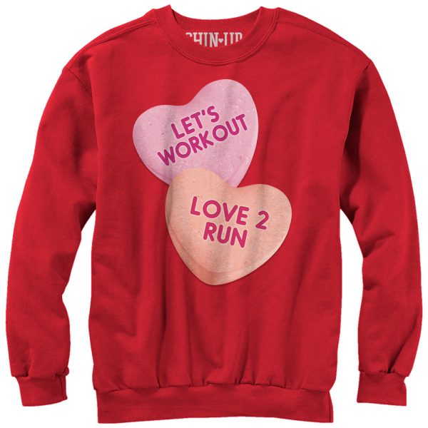 Women_s CHIN UP Valentine Heart Candy Workout Sweatshirt