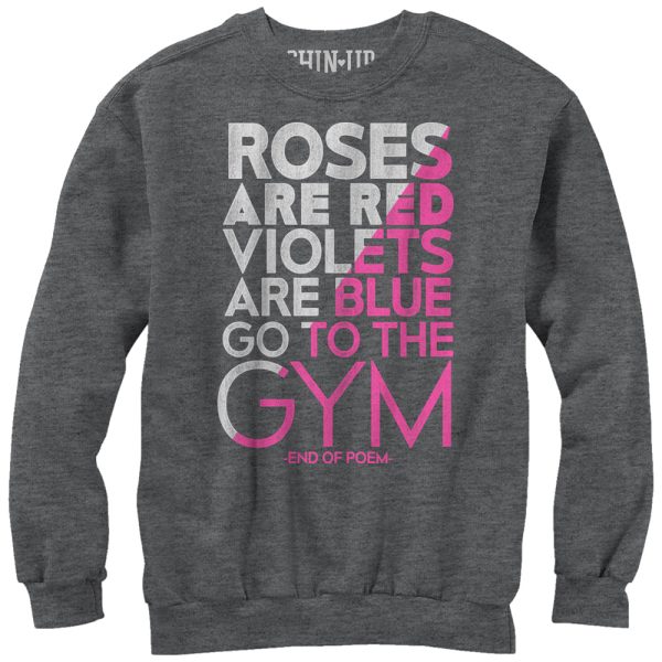 Women_s CHIN UP Valentine Roses Are Gym Poem Sweatshirt