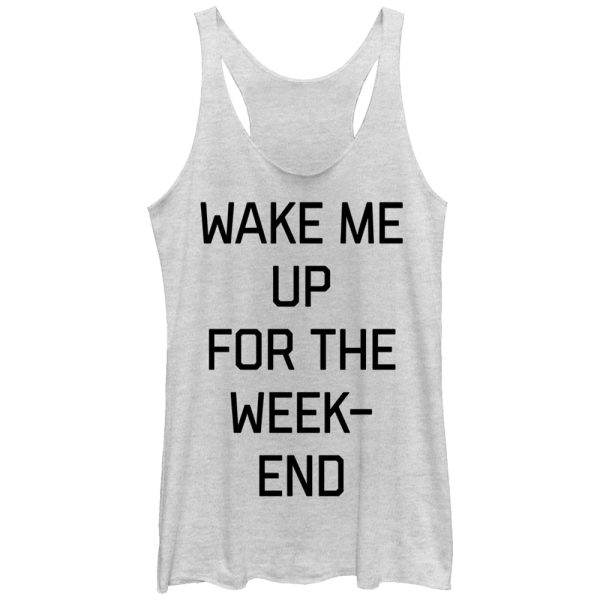 Women_s CHIN UP Wake Me for the Weekend Racerback Tank Top