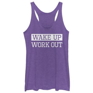 Women_s CHIN UP Wake Up Work Out Racerback Tank Top