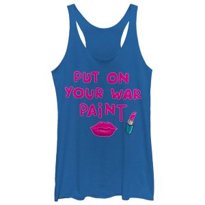 Women_s CHIN UP War Paint Lipstick Racerback Tank Top