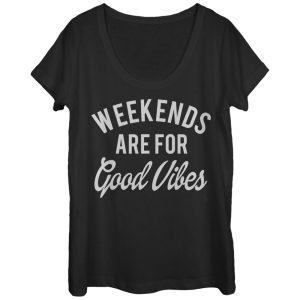 Women_s CHIN UP Weekends are for Good Vibes Scoop Neck