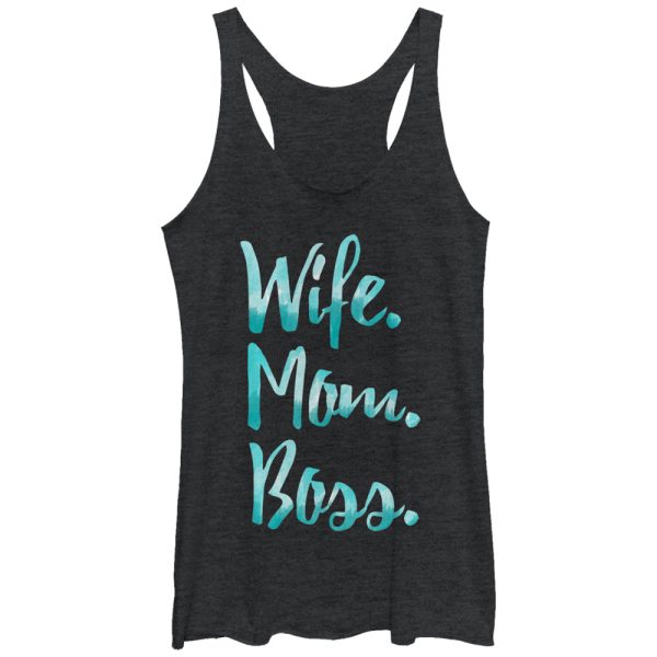 Women_s CHIN UP Wife Mom Boss Racerback Tank Top