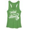 Women_s CHIN UP Will Run For Beer Racerback Tank Top