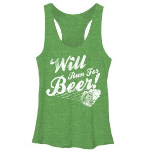 Women_s CHIN UP Will Run For Beer Racerback Tank Top