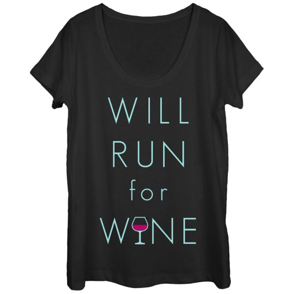 Women_s CHIN UP Will Run For Wine Glass Scoop Neck