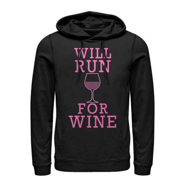 Women_s CHIN UP Will Run For Wine Pull Over Hoodie