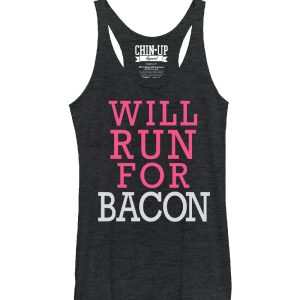 Women_s CHIN UP Will Run for Bacon Racerback Tank Top